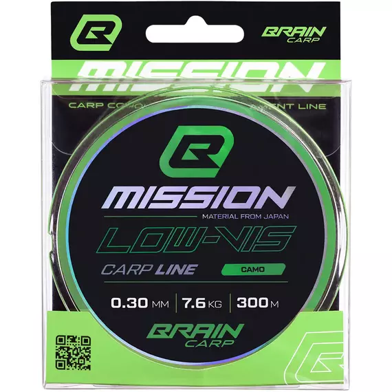 Волосінь Brain Mission Carp Line (Camo) 300m 0.30mm 7.6kg, фото , изображение 2